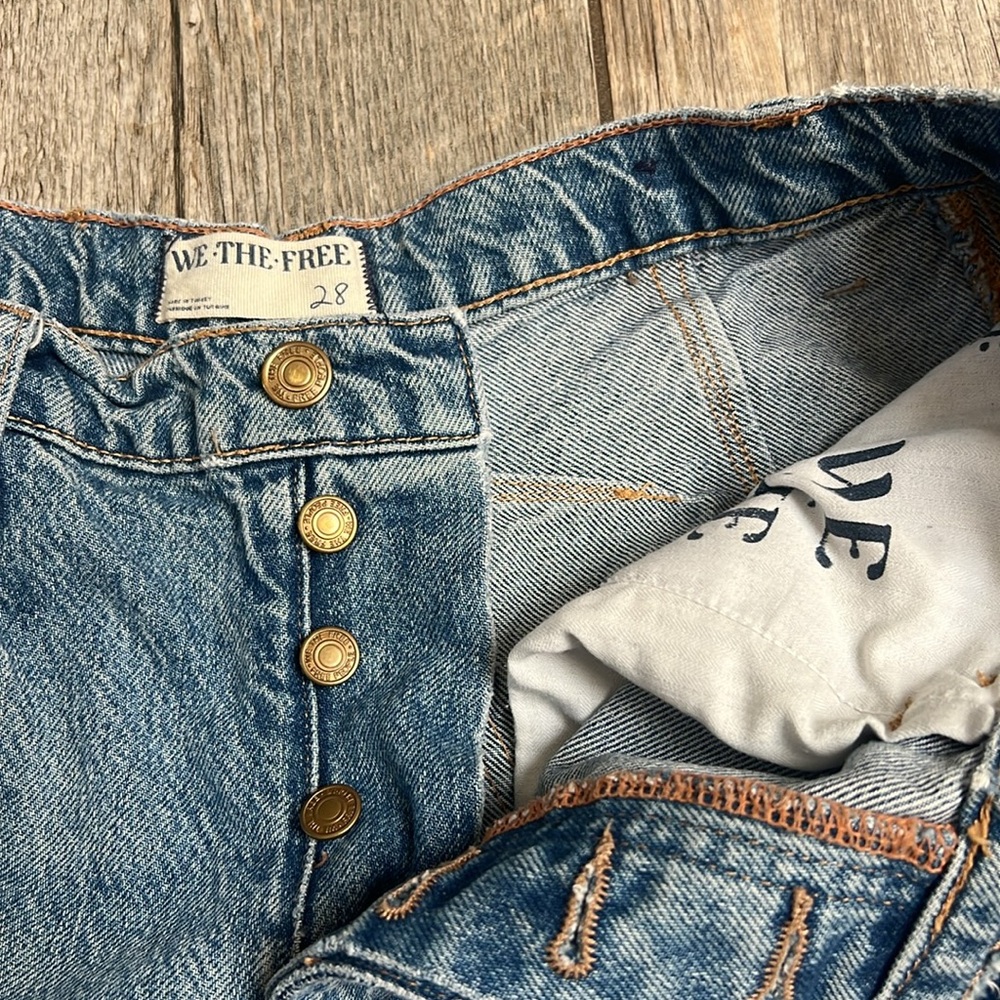 We The Free Cropped Wide-Leg Blue Jeans - Picture 3 of 4